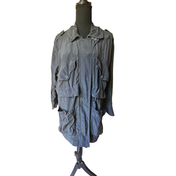 Women's Club Monaco Grey Military Style Drawstring Jacket/Coat, Size M - Picture 1 of 7